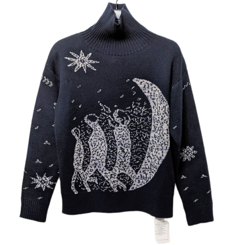 NWT COCOON LOVELY Singing to the Moon Virgin Wool Turtleneck Sweater 4